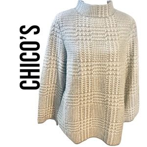 Chico’s Silver Metallic Sweater Sz M